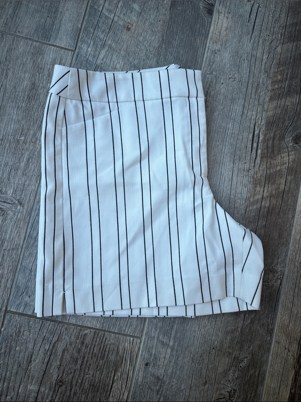 White House Black Market White Pinstripe Shorts